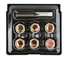 Súprava na opravu závitu vypúšťacej zátky oleja 7 kusov M15x1,5 mm YATO