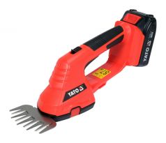 YATO Akumulátorové záhradné nožnice na trávu 18 V (1 x 2,0 Ah batéria + nabíjačka)