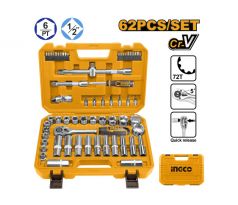 INGCO Sada nástrčných kľúčov 62 kusov 1/2 10-32 mm CrV