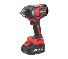 YATO Akumulátorový rázový uťahovač 1/2” 1200 Nm 18 V bezuhlíkový (1 x 4,0 Ah batéria + nabíjačka)