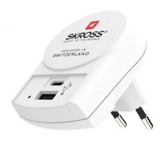SKROSS USB adaptér (USB-A 2,4 Ah, USB-C 3 Ah batéria)