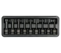 YATO Sada dlhých nástrčných hlavíc Spline 9 kusov Drážkovanie 1/2" M4-M16 CrMo