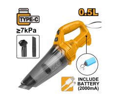 INGCO Akumulátorový vysávač 0,5 l 5 V (2,0 Ah + USB-C nabíjačka)