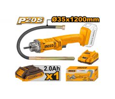 INGCO akumulátorový ihlový vibrátor na zhutňovanie betónu 1,2 m 20 V (1 x 2,0 Ah akumulátor + nabíjačka)