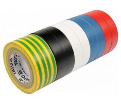 Izolačná páska 19 x 0,13 mm x 20 m päť farieb (10 ks) YATO