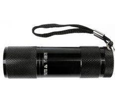 Batériová LED baterka 30 lumenov hliníková čierna 3 x AAA YATO