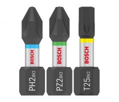 Sada bitov BOSCH PRO Impact PH2/PZ2/T20/25/30x5ks x 25mm Tic Tac v krabici 1/4 Hex (25ks)