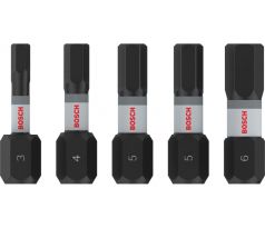 Sada bitov BOSCH PRO Impact 5 kusov 25 mm (V3/V4/V5x2/V6) 1/4 šesťhran