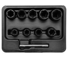 YATO Sada špirálových hlavíc 10 kusov 3/8" 10-19 mm