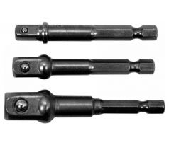 Sada nástrčných adaptérov 3 ks 1/4" šesťhran -> 1/4", 3/8", 1/2" štvorhran YATO