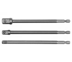 Sada nástrčných adaptérov 3 ks 1/4" šesťhran -> 1/4", 3/8", 1/2" štvorhran CrV YATO