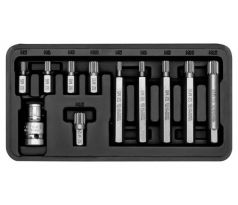 Sada bitov 11 kusov SPLINE M5-M12 L=30 mm,L=75 mm 1/2" YATO