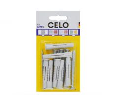 CELO MZK univerzálna plastová hmoždinka s golierom 8 x 49 + 6 x 70 drevená skrutka (8 ks)