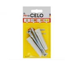 CELO FX 12 univerzálna nylonová hmoždinka + 8 x 80 šesťhranná skrutka (2 ks)