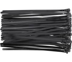 YATO Uvoľniteľná sťahovacia páska 7,6 x 250 mm, čierna (100 ks/bal.)