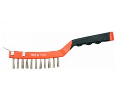 Drôtená kefa ručná 290 mm nerezová oceľ-4 rady