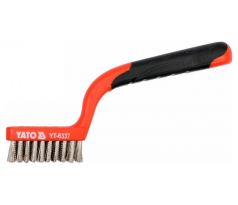 Drôtená kefa ručná 180 mm nerezová oceľ-3 rady