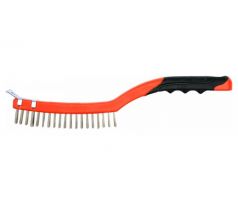 Drôtená kefa ručná 340 mm nerezová oceľ-3 rady
