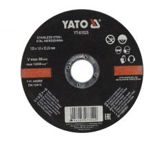 YATO Rezací kotúč na kov 125 x 1,0 x 22,2 mm inox