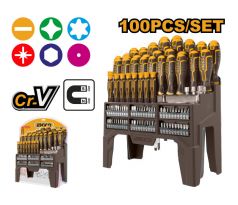 INGCO Sada skrutkovačov a bitov 100 dielov magnetických CrV
