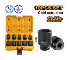 INGCO Sada nástrčkových kľúčov 10 dielov 1/2" 10-24 mm CrMo