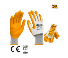 INGCO Montážne rukavice XL potiahnuté nitrilom