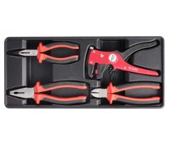 Sada 4 kusov klieští s izoláciou do 1000 V (zásuvková vložka) YATO