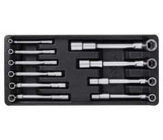 Sada kľúčov 10 ks ohnutých 7-19 CrV (vložka do zásuvky) YATO