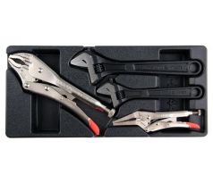 Vložka do zásuvky – 2x kľúč nastaviteľný 200 / 250mm, 2x kliešte samosvorné 250 / 125mm