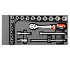 Sada nástrčných hlavíc 22 kusov 3/8" 6-22 mm CrV YATO