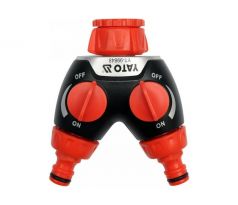 Rozdeľovač typ Y s 2 uzatváracími ventilmi 1/2” – 3/4” – 1”