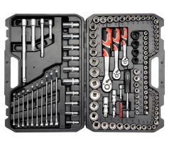 Gola sada 1/2”, 3/8”, 1/4” + príslušenstvo 120 ks