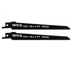 Šabľový pílový list na drevo 150/1,0 mm 8 TPI HCS (2 ks/ks) YATO