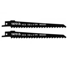 Šabľový pílový list na drevo 150/1,2 mm 4 TPI HCS (2 ks/ks) YATO