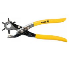 VOREL Kožené prepichovacie kliešte revolver 220 mm 2,5-5 mm