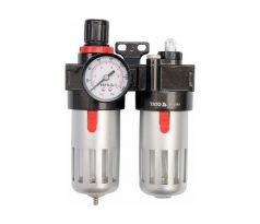 Regulátor tlaku vzduchu 1/4”,max 0,93MPa,s filtrom (90cm3) a primazáváním(60cm3)