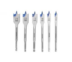 IRWIN Sada plochých vrtákov do dreva 6-dielny bit Blue Groove 4x (10-13-16-19-22-25 x 152 mm)