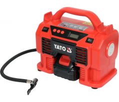 YATO akumulátorový kompresor 11 bar 18 V (1 x 3,0 Ah batéria + nabíjačka) + 12 V zapaľovač
