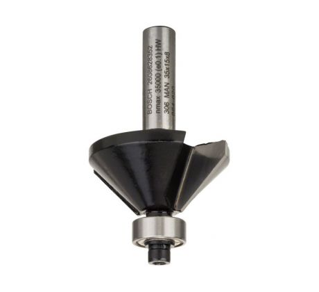 BOSCH Karbidová kužeľová fréza na hrany s ložiskom 35,0 x 11 x 15 x 56 x 8 mm / 45°