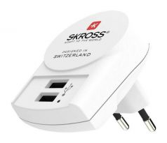SKROSS USB adaptér (2 x USB-A, 2 x 1,2 Ah)