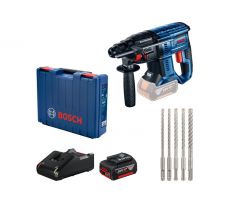BOSCH GBH 180-LI akumulátorové vŕtacie kladivo + 1 x 4,0 Ah akumulátor + SDS Plus súprava v taške