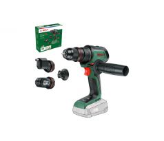 BOSCH Akumulátorový vŕtací skrutkovač AdvancedDrill 18V-80 Quicksnap + adaptéry 78 Nm (bez akumulátora a nabíjačky)
