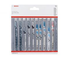 BOSCH Sada priamočiarých pílových listov 10-dielna T upínanie (drevo, kov, pvc)