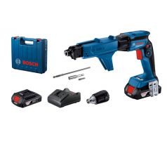 BOSCH Akumulátorový skrutkovač na sadrokartón s automatickým zásobníkom GTB 185-LI v kufri (2 x 2,0 Ah + nabíjačka)