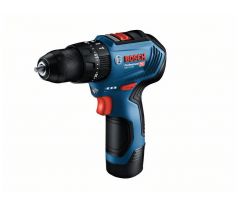BOSCH Akumulátorový príklepový vŕtací skrutkovač GSB 12V-30 v kufri (2 x 2,0 Ah + rýchlonabíjačka)
