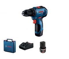 BOSCH Akumulátorový vŕtací skrutkovač GSR 12V-30 v kufri (2 x 2,0 Ah + rýchlonabíjačka)