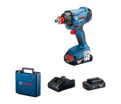 BOSCH Akumulátorový rázový uťahovač GDX 180-LI v kufri (2 x 2,0 Ah + rýchlonabíjačka)