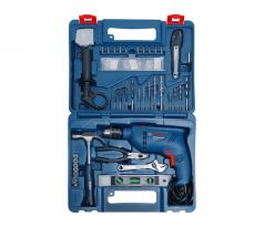 BOSCH Príklepová vŕtačka GSB 600 + 100 ks príslušenstva v kufri / 600 W