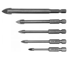 Sada vrtákov na sklo a dlaždice 5 kusov (4, 5, 6, 8, 10 mm) STHOR