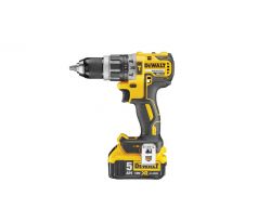 DEWALT Bezuhlíkový príklepový vŕtací skrutkovač 18 V XR – 2 X 5 Ah